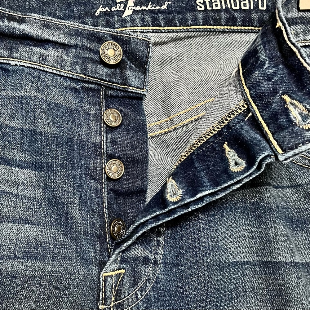7FAM 7 For All Mankind Mens Standard Button Fly Jeans Straight Leg 34x31 Classic - Picture 8 of 16